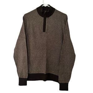 Daniel Cremieux 1/4 Zip Size L Signature Collection Pima Cotton Cashmere Brown